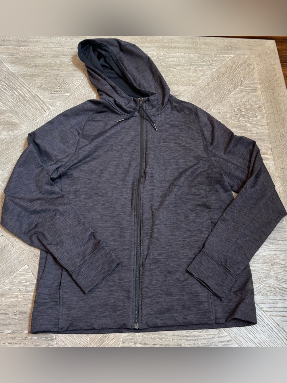 Zella Men’s Heather Black Lightweight Zip-Up Hoodie